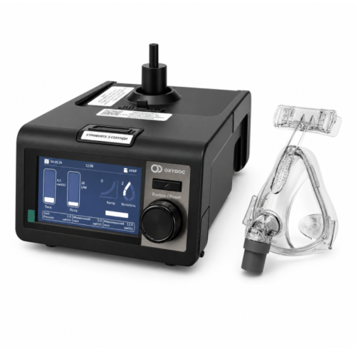 Апарат неінвазивної вентиляції OXYDOC CPAP/BіPAP/ST Black Edition з маскою розмір L і зволожувачем Апарат неінвазивної вентиляції OXYDOC CPAP/BіPAP/ST Black Edition з маскою розмір L і зволожувачем