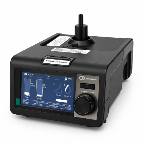 Апарат неінвазивної вентиляції OXYDOC CPAP/BіPAP/ST Black Edition з маскою розмір L і зволожувачем Апарат неінвазивної вентиляції OXYDOC CPAP/BіPAP/ST Black Edition з маскою розмір L і зволожувачем