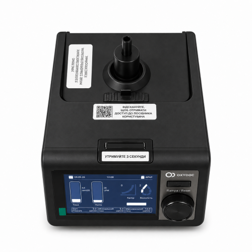 Апарат неінвазивної вентиляції OXYDOC CPAP/BіPAP/ST Black Edition з маскою розмір L і зволожувачем Апарат неінвазивної вентиляції OXYDOC CPAP/BіPAP/ST Black Edition з маскою розмір L і зволожувачем